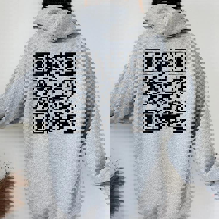 Fuck-You Qr Code Women Oversized Hoodie Back Print | Mazezy