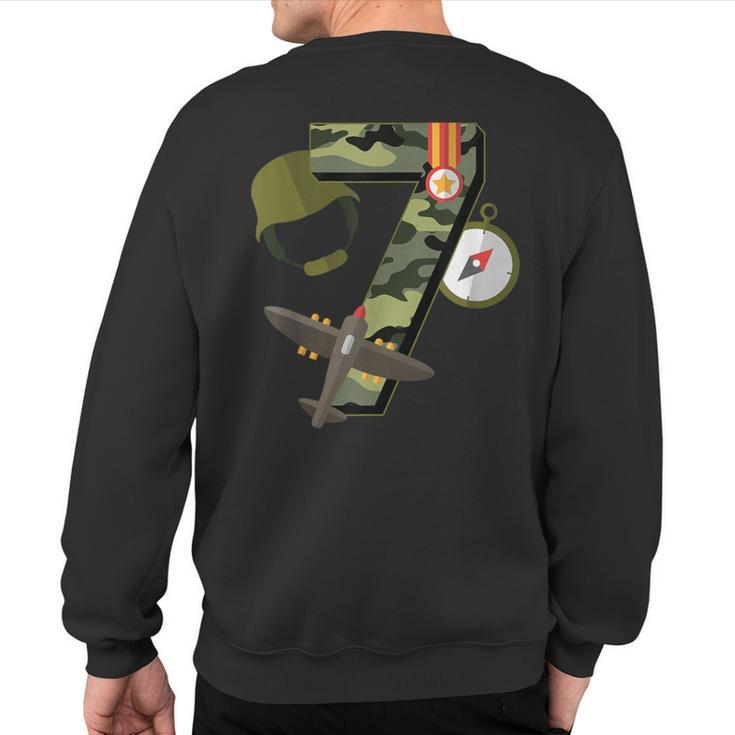 7Th Birthday Camouflage Hero Army Soldier Sweatshirt Back Print