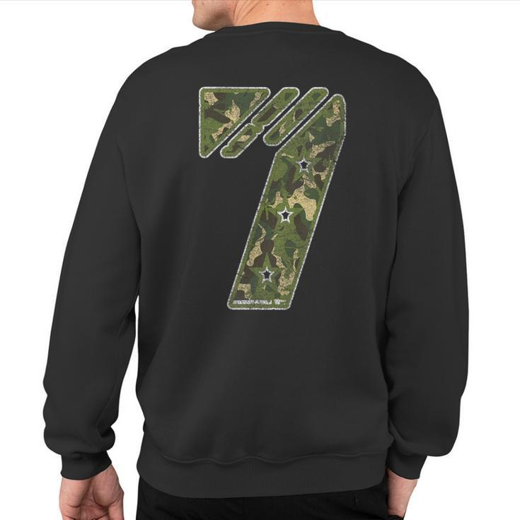 7Th Birthday Soldier 7 Year Old Military Themed Camo Sweatshirt Back Print