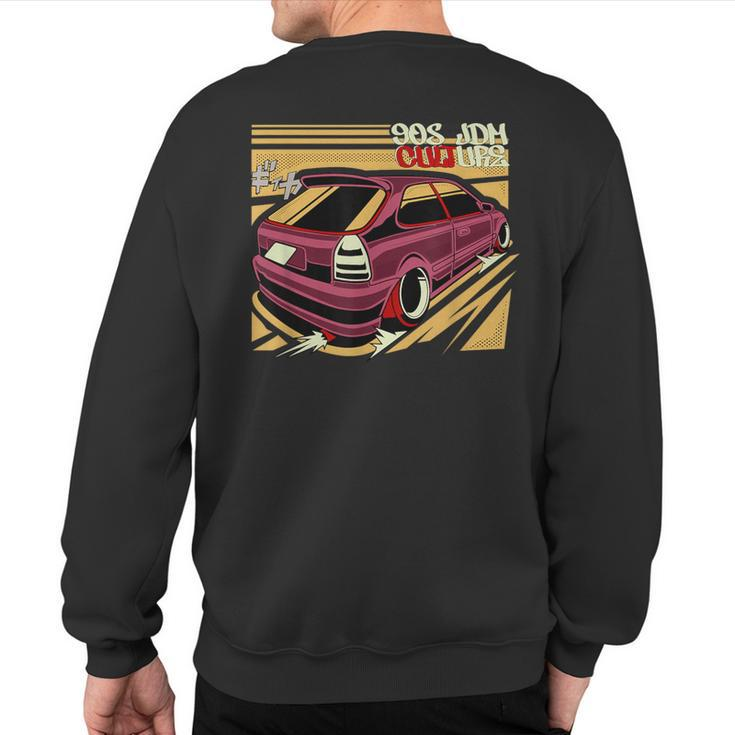 90S Jdm Ek Hatch Car Graphic Sweatshirt Back Print