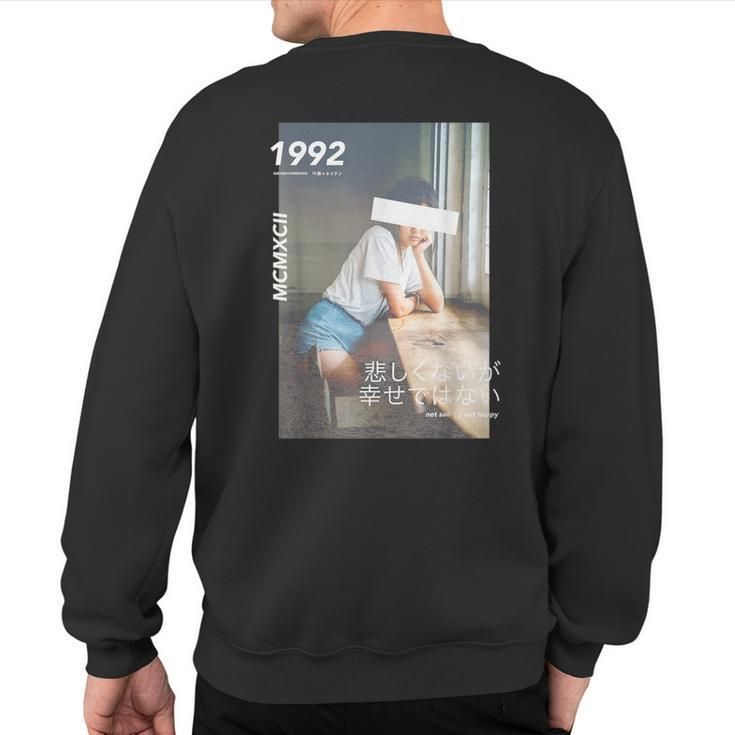 Aesthetic Japanese Vintage Streetwear Fashion Graphic Sweatshirt Back Print