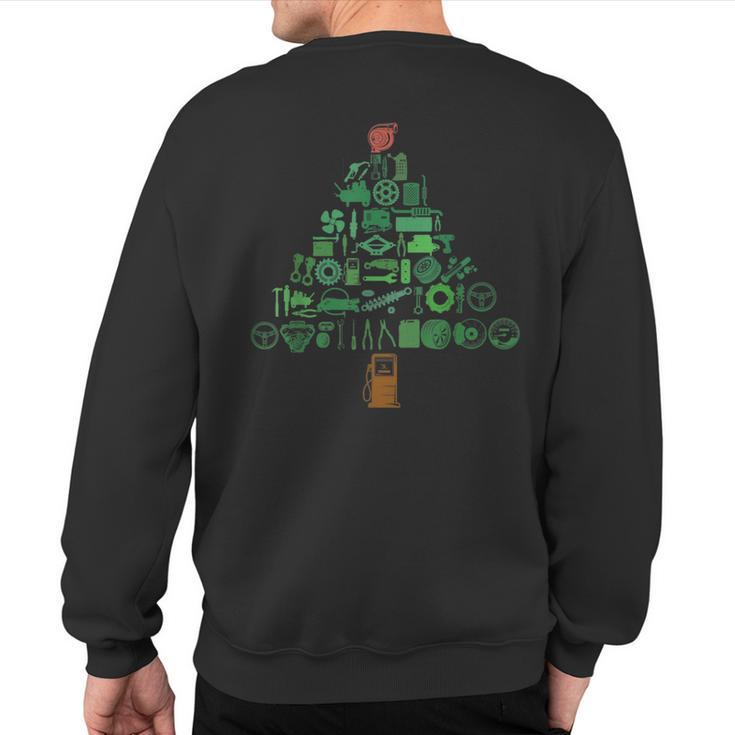 Auto Mechanic Car Engineer Holiday Christmas Tree Racing Fan Sweatshirt Back Print