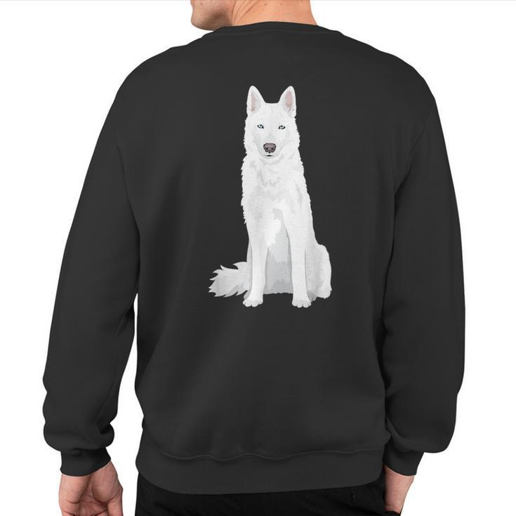 Beautiful White Siberian Husky Sweet White Snow Dog Sweatshirt Back Print