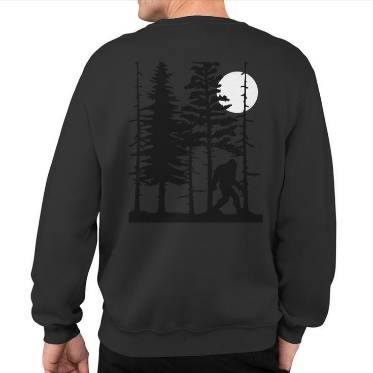 Bigfoot Hiding In Forest For Sasquatch Believers Sweatshirt Back Print