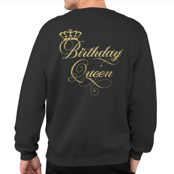 Birthday Queen Elegant Crown Sweatshirt Back Print