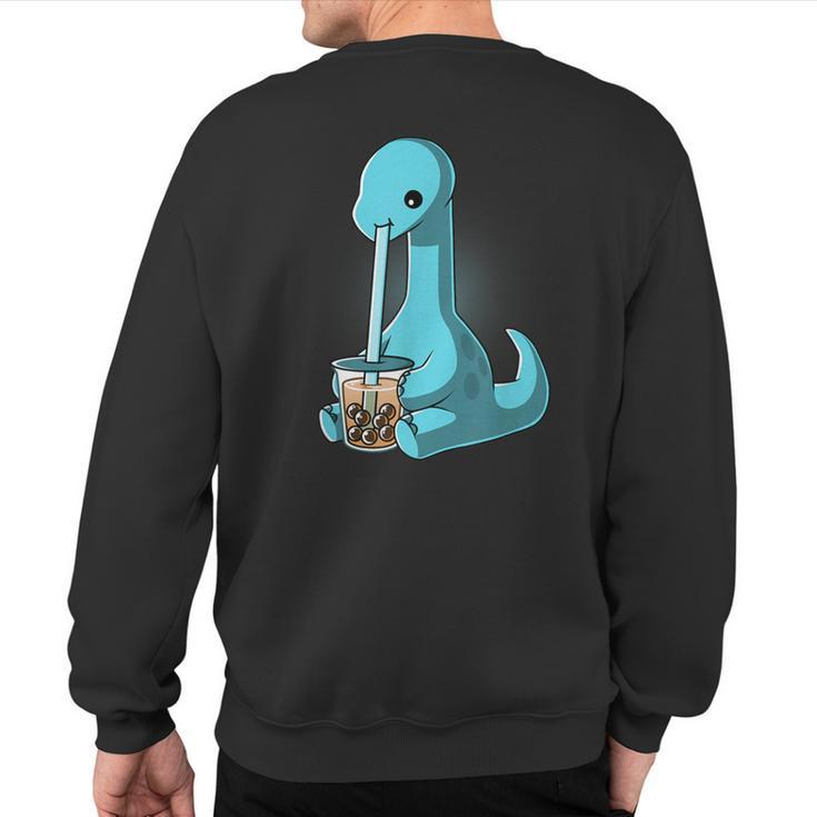 Boba Dinosaur Kawaii Cute Anime Boba Dino Bubble Tea Sweatshirt Back Print