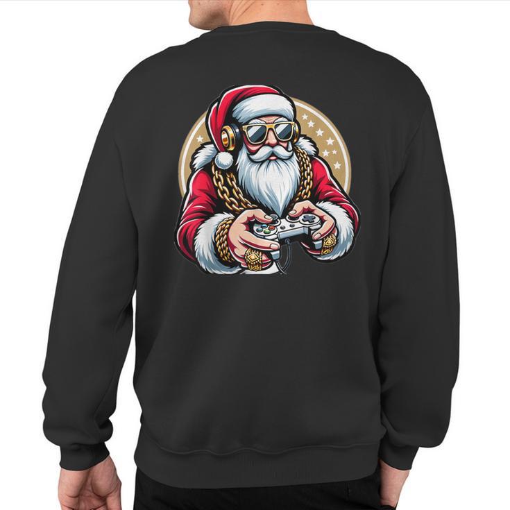 Boys Christmas Video Game Santa Gamer Xmas Sweatshirt Back Print