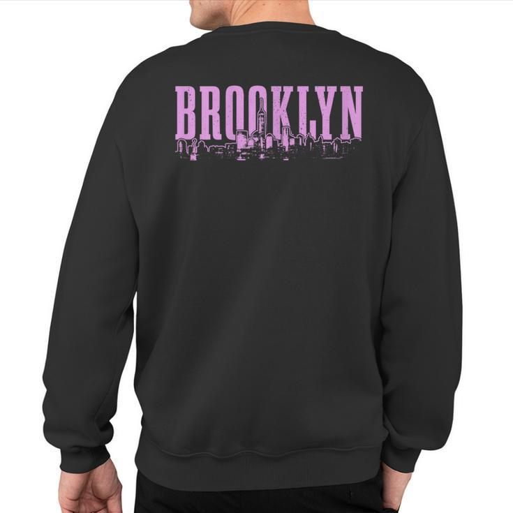 Brooklyn New York City Skyline Nyc Vintage Ny Sweatshirt Back Print