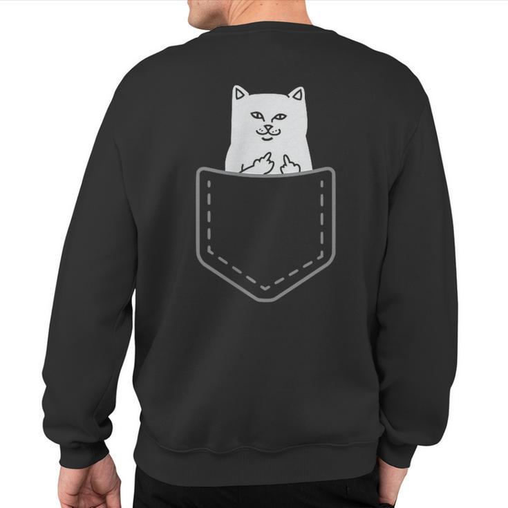 Cat Flipping Off Cat Sweatshirt Back Print