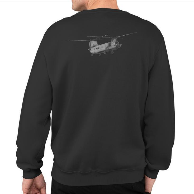 Ch-47 Chinook Military Helicopter Sweatshirt Back Print
