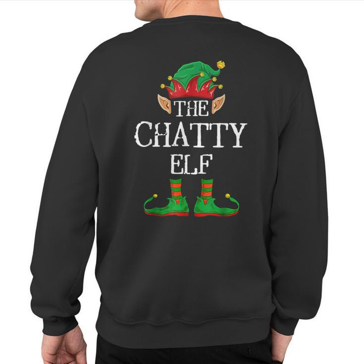 Chatty Elf Family Matching Christmas Pajama Pj Sweatshirt Back Print