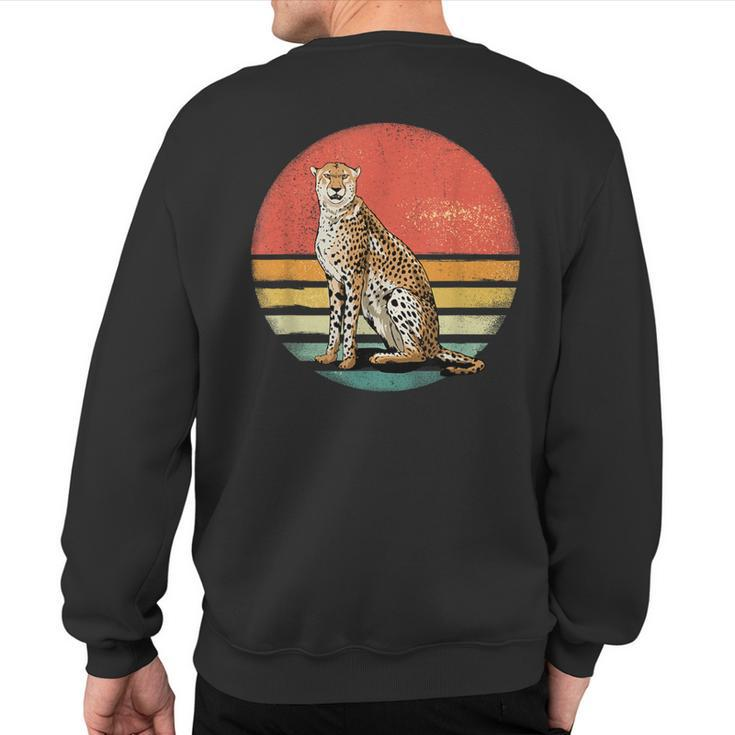 Cheetah Retro Vintage 70S Cheetah African Animal Lover Sweatshirt Back Print