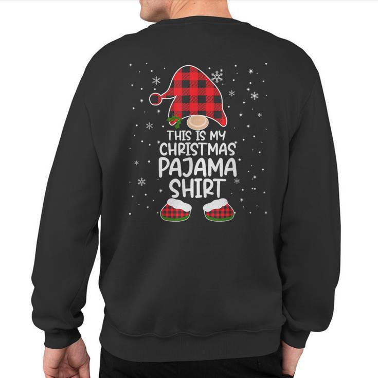 This Is My Christmas Pajama Gnome Xmas Red Plaid Sweatshirt Back Print