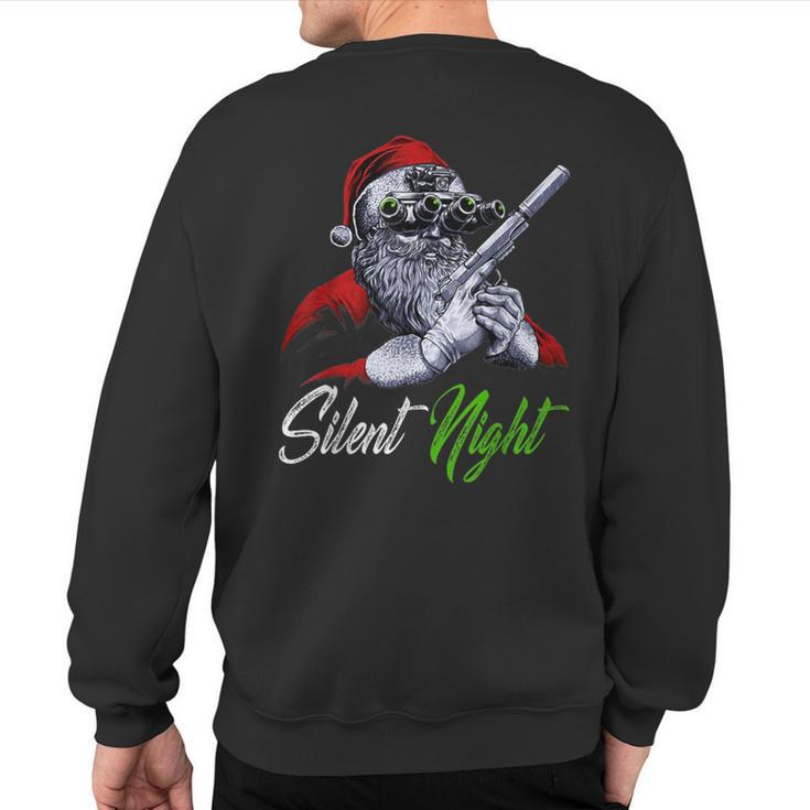 Christmas Santa Claus Guns Silent Night Santa Sweatshirt Back Print