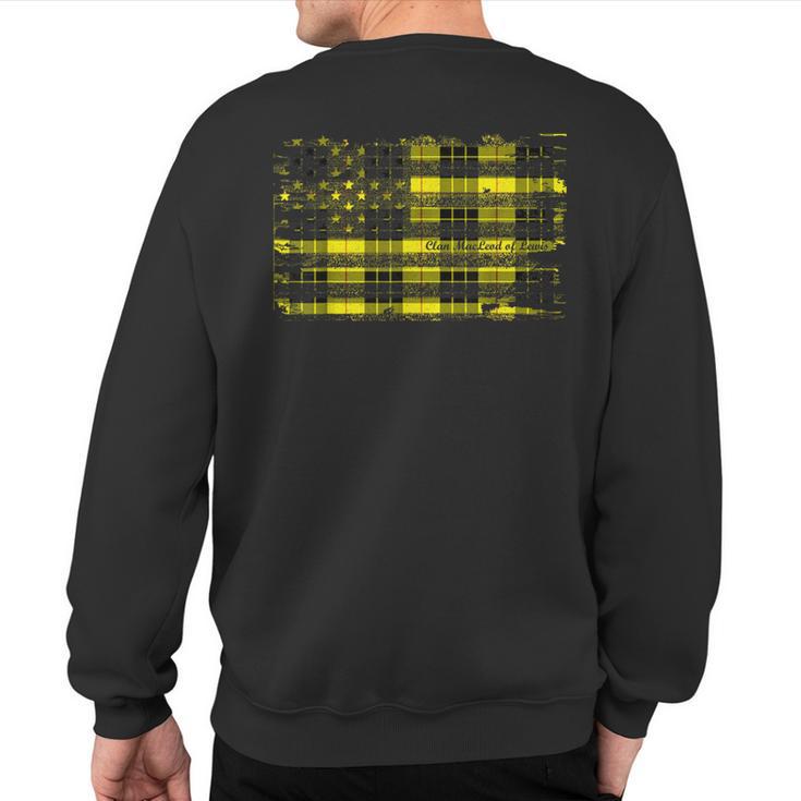 Clan Macleod Of Lewis American Flag Scottish Tartan Sweatshirt Back Print