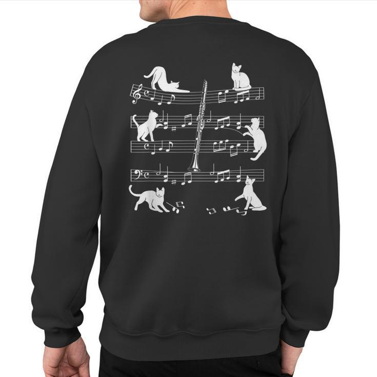 Clarinetist Cats For Cat Loving Clarinet Player Sweatshirt Back Print