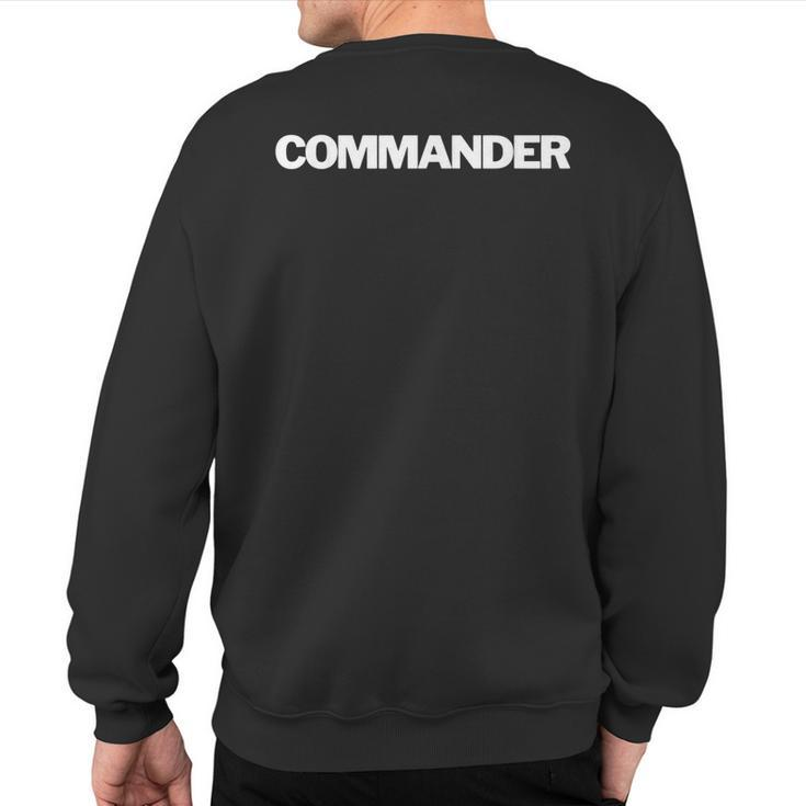 Commander Insignia Text Apparel US Military Sweatshirt Back Print