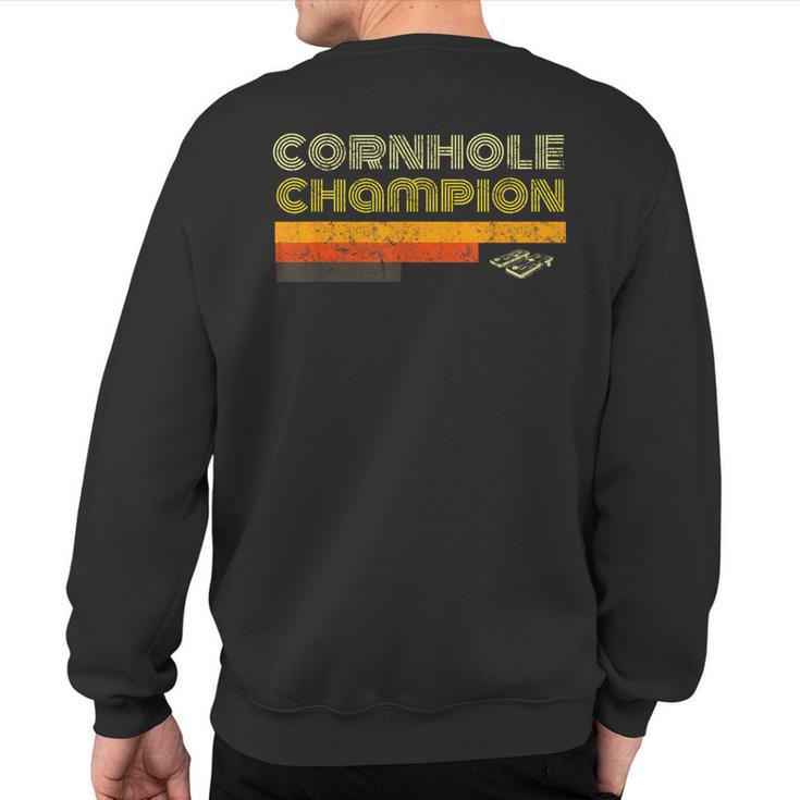 Cornhole For Team Dad Vintage Retro Sweatshirt Back Print