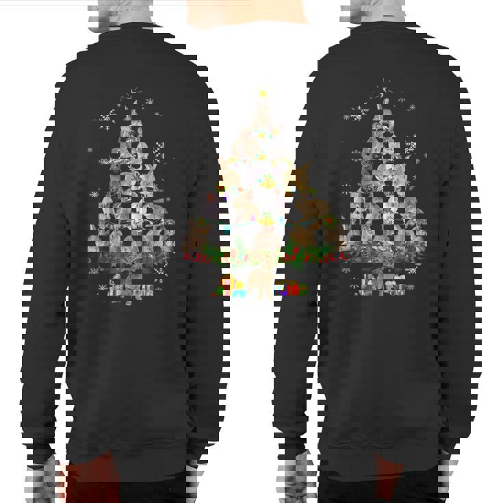 Cute Rabbit Bunny Christmas Tree Pet Rabbit Lover Christmas Sweatshirt Back Print
