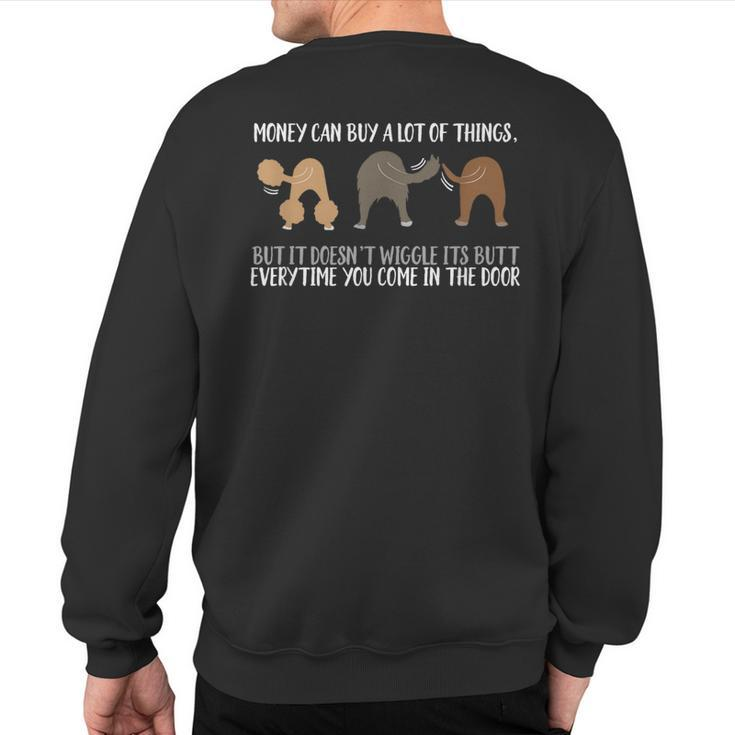 Cute Rescue Dog Lovers Wiggle Butt Sweatshirt Back Print