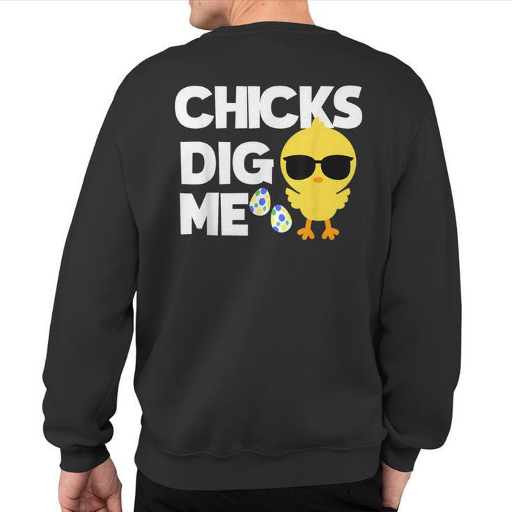 Easter Chicks Dig Me BoysToddler Men Sweatshirt Back Print
