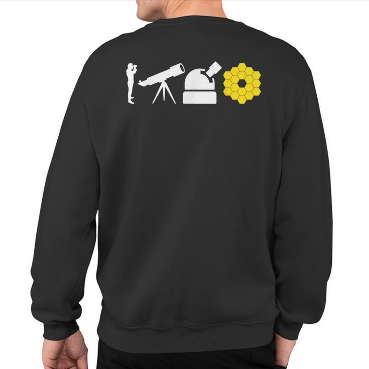 Evolution Of Astronomy Telescopes James Webb Space Telescope Sweatshirt Back Print