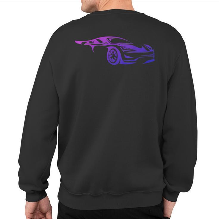 Exotic Supercar Silhouette Turbo Sports Car Sweatshirt Back Print