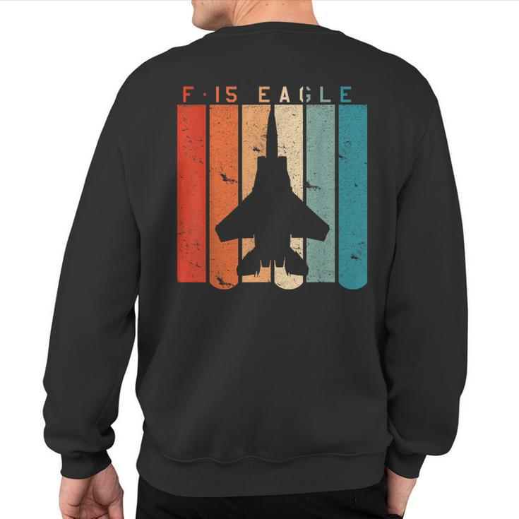 F-15 Eagle Jet Fighter Retro Vintage Style Airplane Sweatshirt Back Print