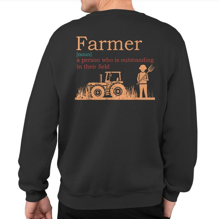 Farmer Definition Farming Farm Tractor Animals Sweatshirt Back Print