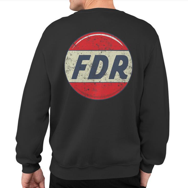 Fdr Campaign Button Sweatshirt Back Print