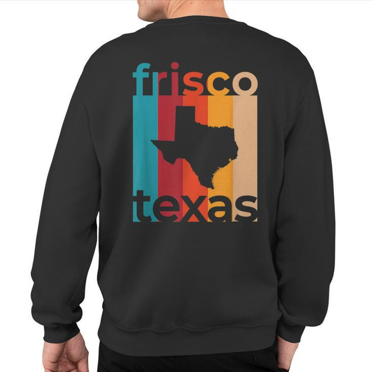 Frisco Texas Vintage Tx Retro Repeat Cutout Sweatshirt Back Print
