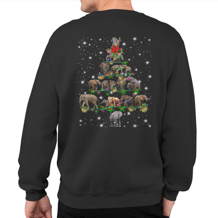 Elephants Christmas Tree Ornament Decor Sweatshirt Back Print