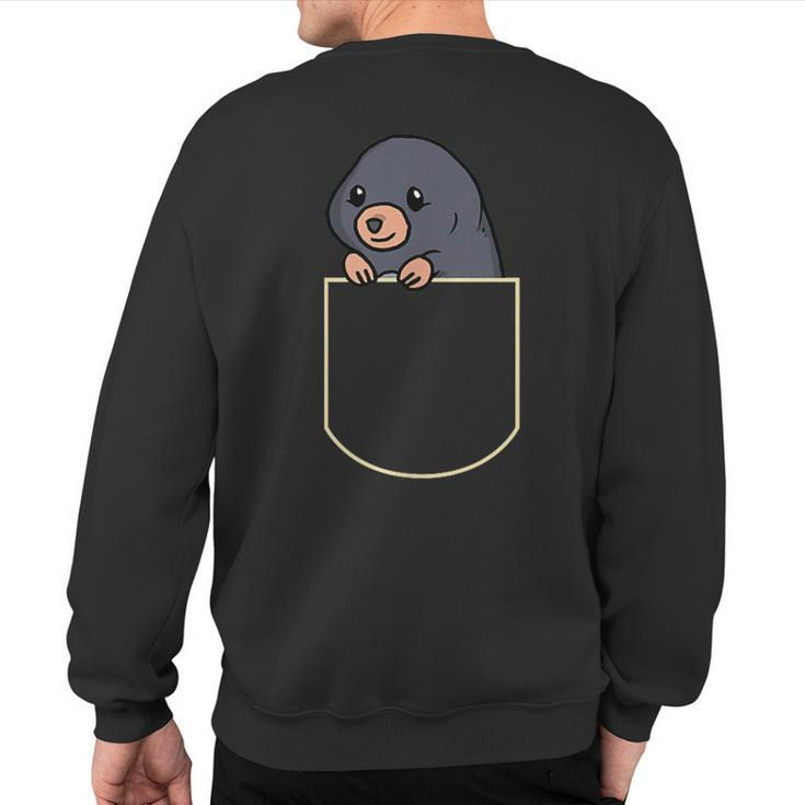 Mole In Chest Pocket Mole Pocket Sweatshirt Back Print