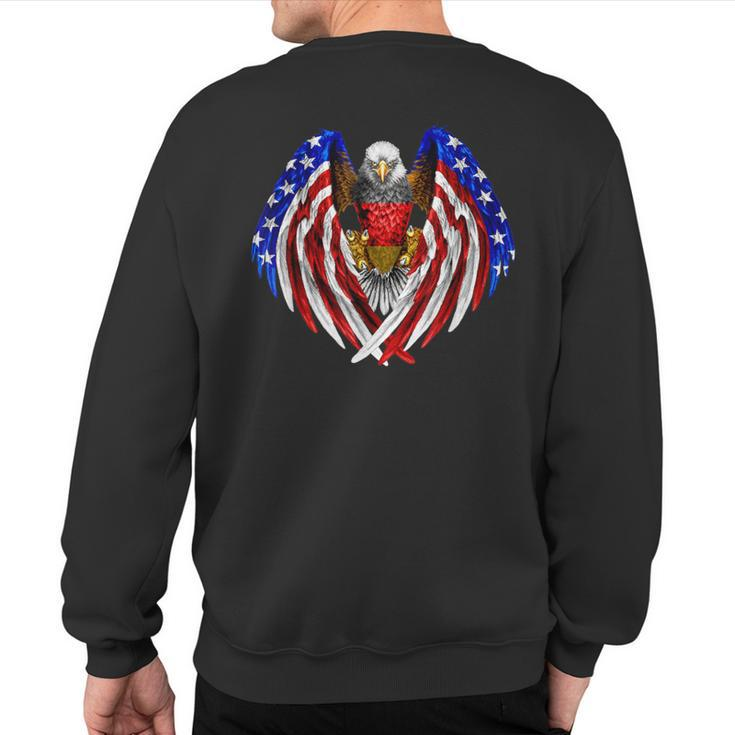 German American Germany Usa Flag Eagle Sweatshirt Back Print