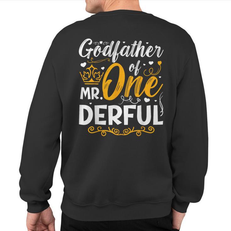 Godfather Of Mr One Derful Party Family 1St Birthday Sweatshirt Back Print