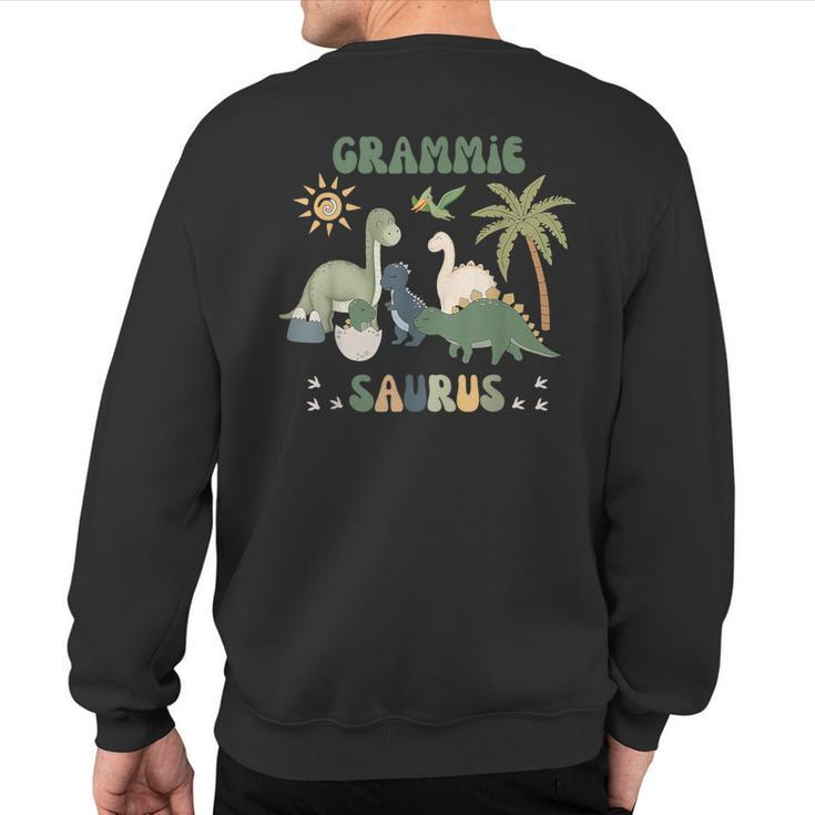 Grammiesaurus T Rex Dinosaur Grammie Saurus Family Matching Sweatshirt Back Print