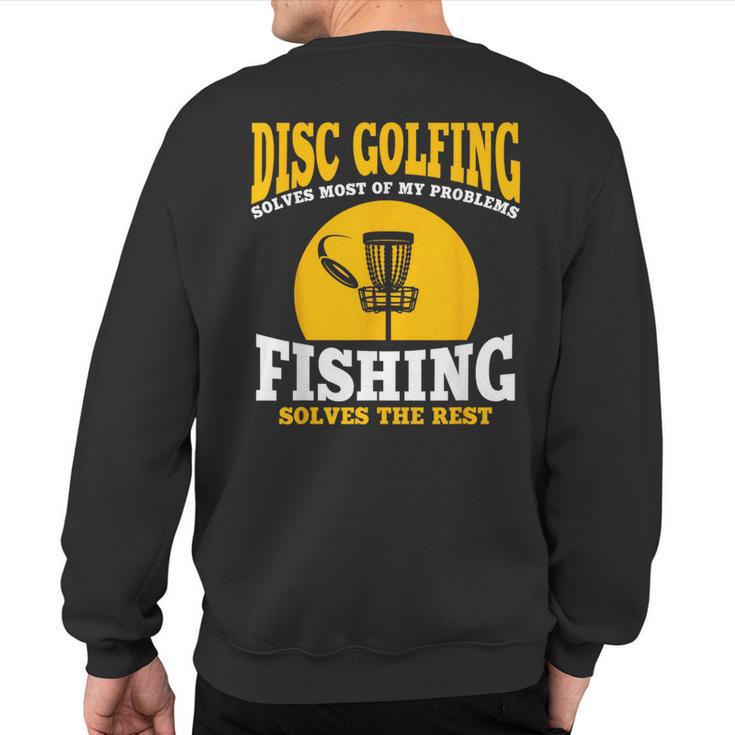 Great Disc Golf And Fishing Sweatshirt Back Print