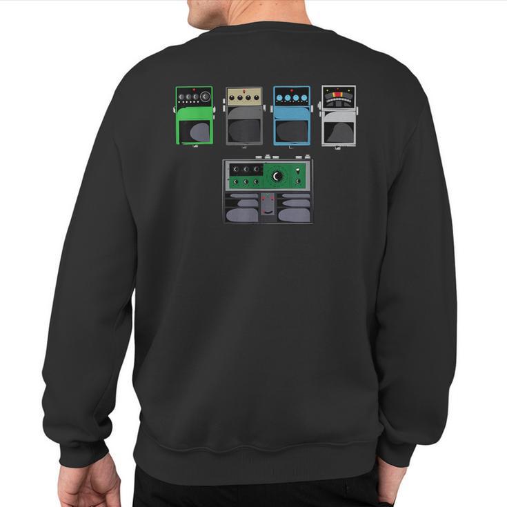 Guitar Pedals T Classic Rock Effects Guitarist Sweatshirt Back Print