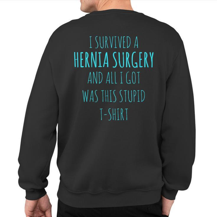 Hernia Surgery Get Well Soon Recovery Gag Sweatshirt Back Print