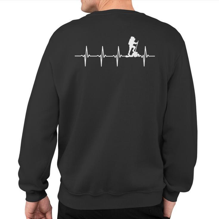 Hiking Heartbeat For Hikers Sweatshirt Back Print