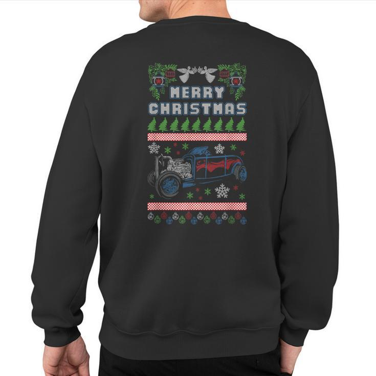 Hot Rod Classic Car Ugly Christmas V2 Sweatshirt Back Print