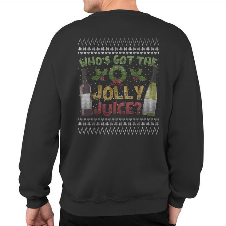 Jolly Juice Christmas Ugly Drinking Sweatshirt Back Print