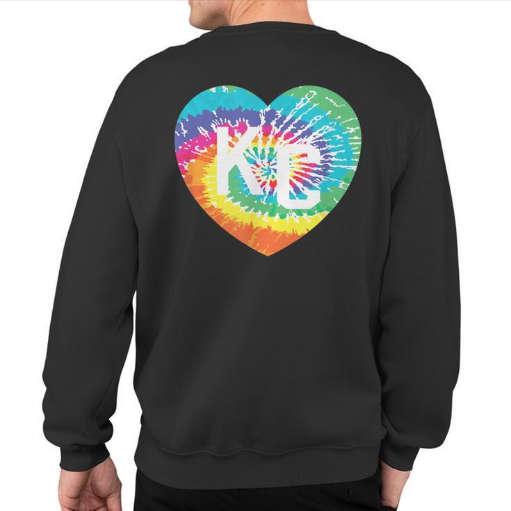 Kc Tie-Dye Heart Love Kc Tie-Dye Colorful Hearts Kansas City Sweatshirt Back Print