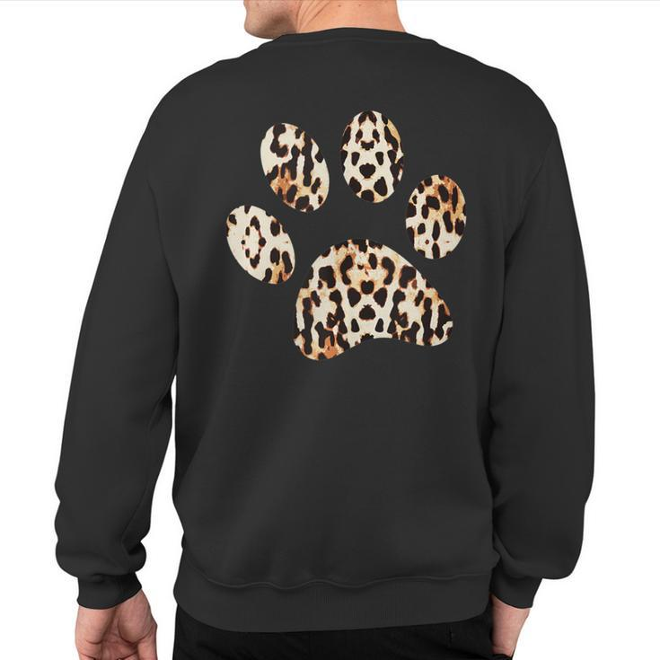 Leopard Cheetah Paw Print Sweatshirt Back Print