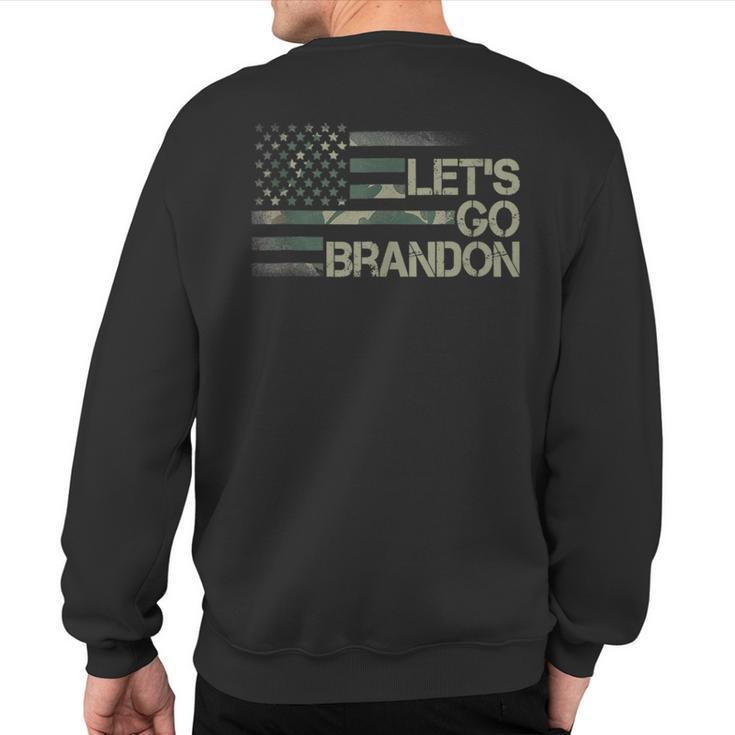 Let's Go Branson Brandon Camouflage Us Flag Sweatshirt Back Print