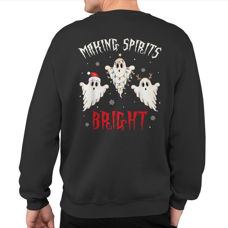 Making Spirits Bright Creepy Goth Xmas Family Holiday Pjs Sweatshirt Back Print