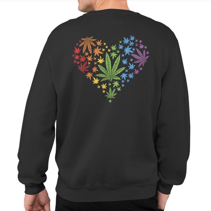 Marijuana Heart Lgbt Weed Leaf Gay Pride Stoner Sweatshirt Back Print