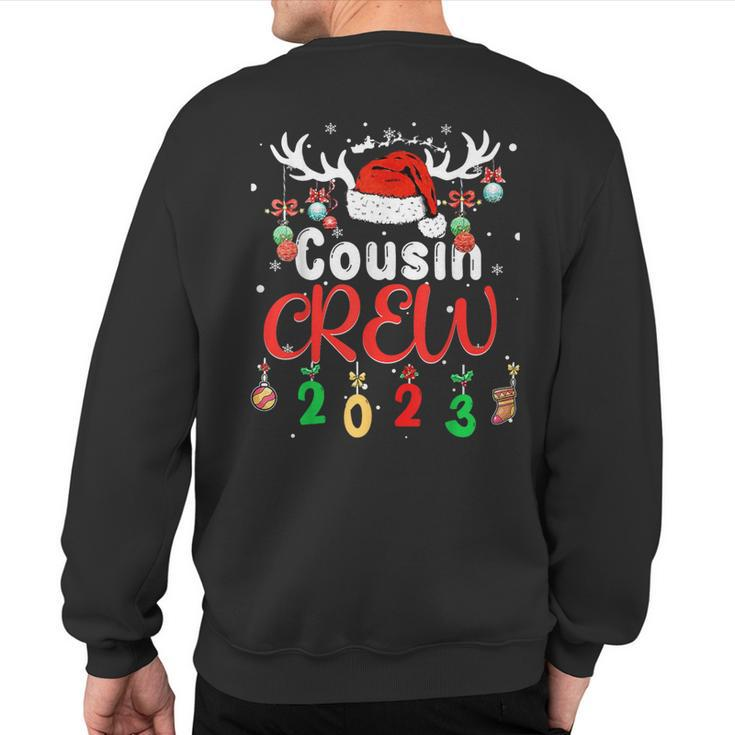 Matching Family Christmas Cousin Crew 2023 Elf Squad Xmas Pj Sweatshirt Back Print