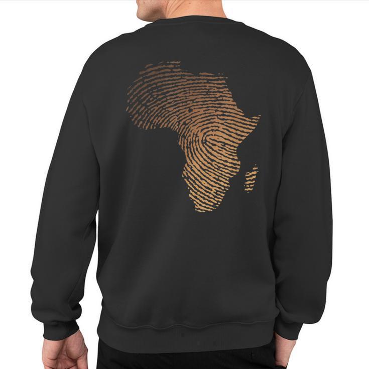 Melanin Shades Africa Map Africa Dna Fingerprint Sweatshirt Back Print