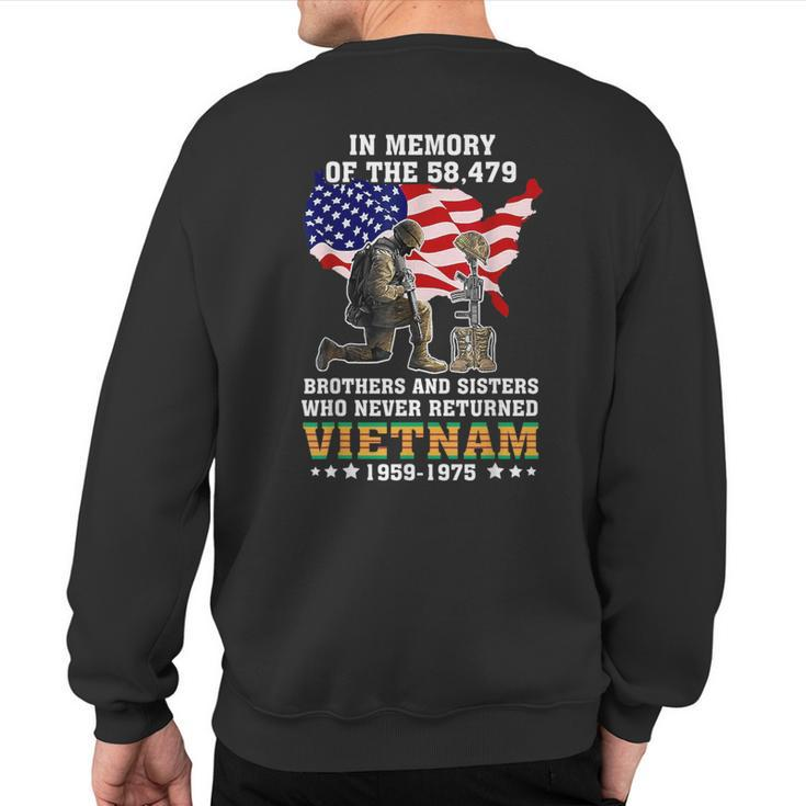 In Memory Of The 58479 Vietnam Veteran Stand For Us Flag Sweatshirt Back Print